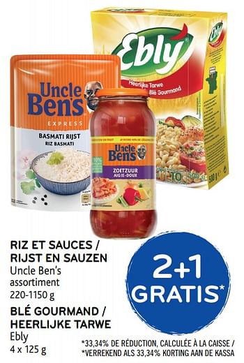 Promoties Riz et sauces - Uncle Ben's - Geldig van 12/09/2018 tot 25/09/2018 bij Alvo