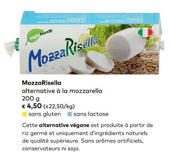 Promotions Mozzarisella alternative à la mozzarella - Mozzarisella - Valide de 05/09/2018 à 02/10/2018 chez Bioplanet