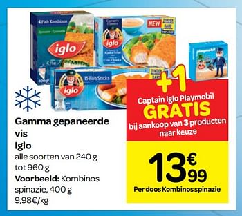 Promoties Gamma gepaneerde vis iglo - Iglo - Geldig van 12/09/2018 tot 24/09/2018 bij Carrefour