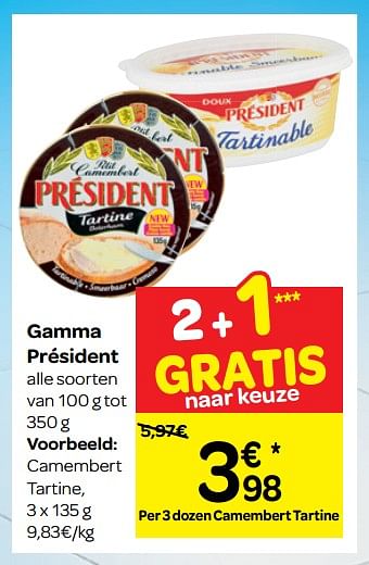 Promoties Gamma président - Président - Geldig van 12/09/2018 tot 24/09/2018 bij Carrefour