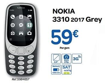 Promoties Nokia 3310 2017 grey - Nokia - Geldig van 12/09/2018 tot 24/09/2018 bij Carrefour