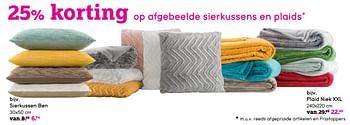 Promoties Sierkussen ben - Huismerk - Leen Bakker - Geldig van 10/09/2018 tot 23/09/2018 bij Leen Bakker