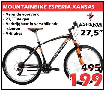 Promoties Mountainbike esperia kansas - Esperia - Geldig van 29/08/2018 tot 23/09/2018 bij Itek