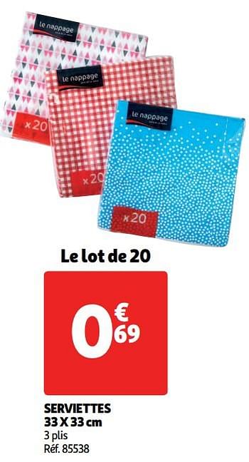 Promotions Serviettes - Produit Maison - Auchan Ronq - Valide de 12/09/2018 à 18/09/2018 chez Auchan Ronq