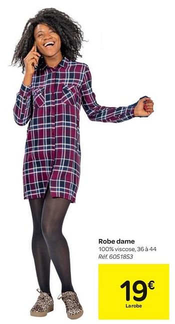 Promoties Robe dame - Huismerk - Carrefour  - Geldig van 12/09/2018 tot 24/09/2018 bij Carrefour
