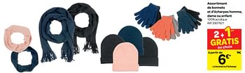 Promoties Assortiment de bonnets et d`écharpes homme, dame ou enfant - Huismerk - Carrefour  - Geldig van 12/09/2018 tot 24/09/2018 bij Carrefour