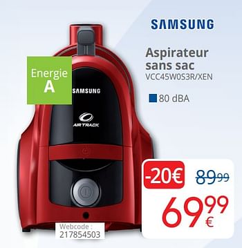 Promoties Samsung aspirateur sans sac vcc45w0s3r-xen - Samsung - Geldig van 01/09/2018 tot 30/09/2018 bij Eldi