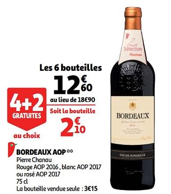 Promotions Bordeaux aop - Vins rouges - Valide de 12/09/2018 à 18/09/2018 chez Auchan Ronq