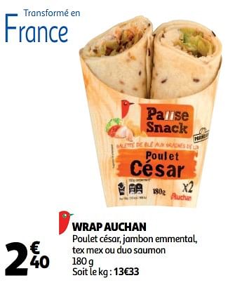 Promoties Wrap auchan - Huismerk - Auchan - Geldig van 12/09/2018 tot 18/09/2018 bij Auchan
