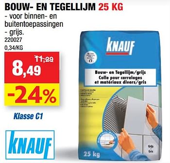 Promoties Bouw- en tegellijm - Knauf - Geldig van 12/09/2018 tot 23/09/2018 bij Hubo