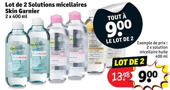 Promotions Solution micellaire huile - Garnier - Valide de 11/09/2018 à 23/09/2018 chez Kruidvat