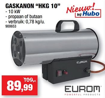 Promoties Eurom gaskanon hkg 10 - Eurom - Geldig van 12/09/2018 tot 23/09/2018 bij Hubo
