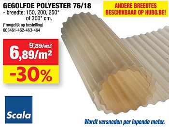 Promoties Gegolfde polyester 76-18 - Scala - Geldig van 12/09/2018 tot 23/09/2018 bij Hubo