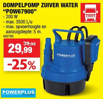Promoties Powerplus dompelpomp zuiver water pow67900 - Powerplus - Geldig van 12/09/2018 tot 23/09/2018 bij Hubo