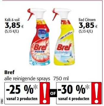 Promoties Bref alle reinigende sprays - Bref - Geldig van 12/09/2018 tot 25/09/2018 bij Colruyt