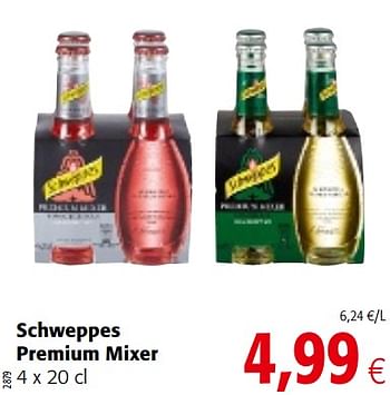 Promoties Schweppes premium mixer - Schweppes - Geldig van 12/09/2018 tot 25/09/2018 bij Colruyt