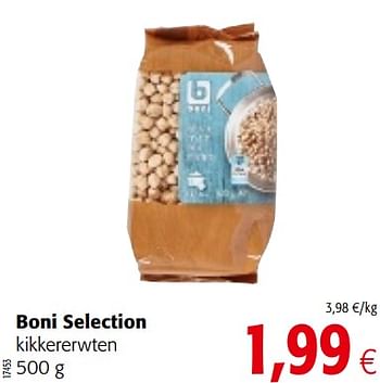 Promotions Boni selection kikkererwten - Boni - Valide de 12/09/2018 à 25/09/2018 chez Colruyt