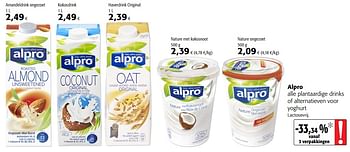 Promoties Alpro alle plantaardige drinks of alternatieven voor yoghurt - Alpro - Geldig van 12/09/2018 tot 25/09/2018 bij Colruyt