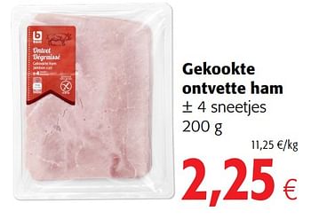 Promoties Gekookte ontvette ham - Boni - Geldig van 12/09/2018 tot 25/09/2018 bij Colruyt