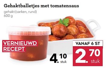 Promoties Gehaktballetjes met tomatensaus - Huismerk - Buurtslagers - Geldig van 14/09/2018 tot 27/09/2018 bij Buurtslagers