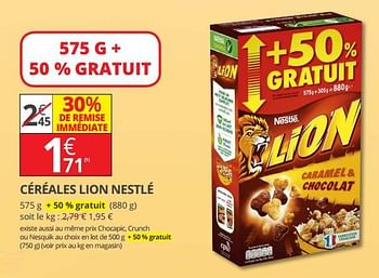 Promotions Céréales lion nestlé - Nestlé - Valide de 12/09/2018 à 23/09/2018 chez Auchan Ronq