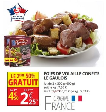 Promotions Foies de volaille confits le gaulois - Le Gaulois - Valide de 12/09/2018 à 23/09/2018 chez Auchan Ronq