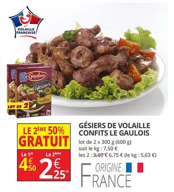 Promotions Gésiers de volaille confits le gaulois - Le Gaulois - Valide de 12/09/2018 à 23/09/2018 chez Auchan Ronq