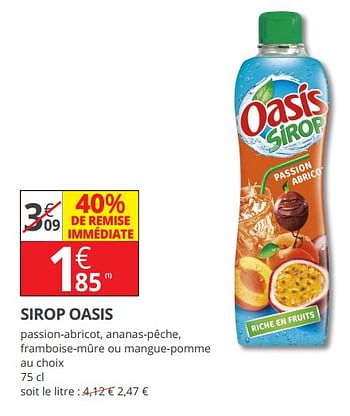 Promotions Sirop oasis - Oasis - Valide de 12/09/2018 à 23/09/2018 chez Auchan Ronq