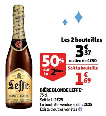 Promoties Bière blonde leffe - Leffe - Geldig van 12/09/2018 tot 18/09/2018 bij Auchan