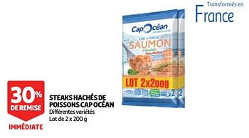 Promotions Steaks hachés de poissons cap océan - Cap Océan - Valide de 12/09/2018 à 18/09/2018 chez Auchan Ronq