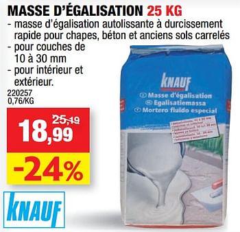 Promoties Knauf masse d`égalisation - Knauf - Geldig van 12/09/2018 tot 23/09/2018 bij Hubo