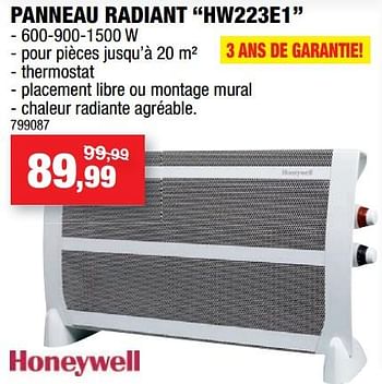 Promotions Panneau radiant hw223e1 - Honeywell - Valide de 12/09/2018 à 23/09/2018 chez Hubo