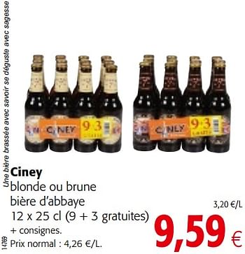 Promotions Ciney blonde ou brune bière d`abbaye - Ciney - Valide de 12/09/2018 à 25/09/2018 chez Colruyt