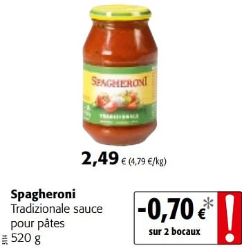 Promoties Spagheroni tradizionale sauce pour pâtes - Heinz - Geldig van 12/09/2018 tot 25/09/2018 bij Colruyt