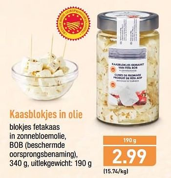 Promoties Kaasblokjes in olie - Huismerk - Aldi - Geldig van 17/09/2018 tot 22/09/2018 bij Aldi