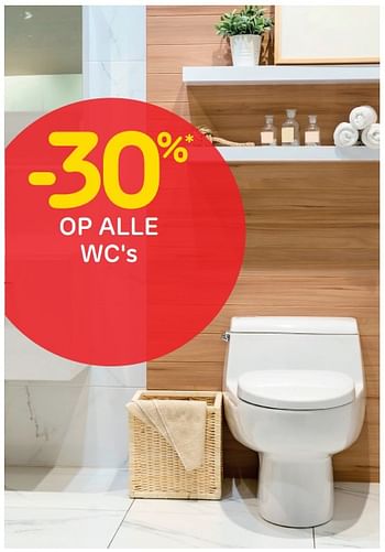 Promoties -30% op alle wc`s - Huismerk - BricoPlanit - Geldig van 18/09/2018 tot 24/09/2018 bij BricoPlanit