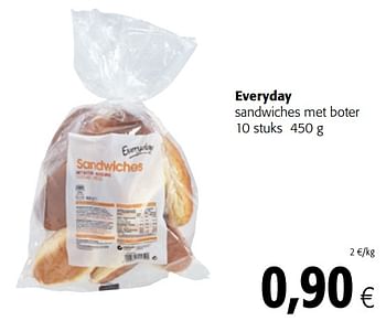 Promoties Everyday sandwiches met boter - Everyday - Geldig van 12/09/2018 tot 25/09/2018 bij Colruyt