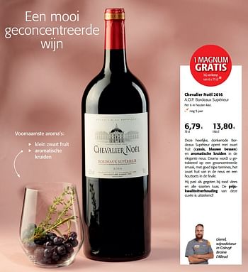 Promoties Chevalier noël 2016 a.o.p. bordeaux supérieur - Rode wijnen - Geldig van 12/09/2018 tot 25/09/2018 bij Colruyt