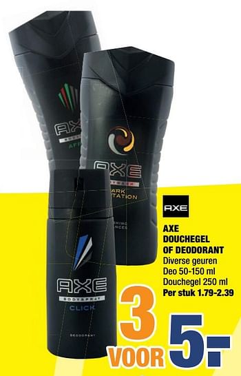 Promoties Axe axe douchegel of deodorant - Axe - Geldig van 10/09/2018 tot 23/09/2018 bij Big Bazar