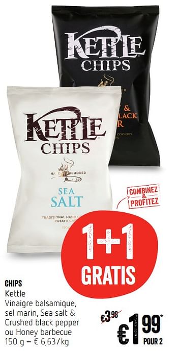 Promotions Chips kettle - Kettle - Valide de 13/09/2018 à 19/09/2018 chez Delhaize