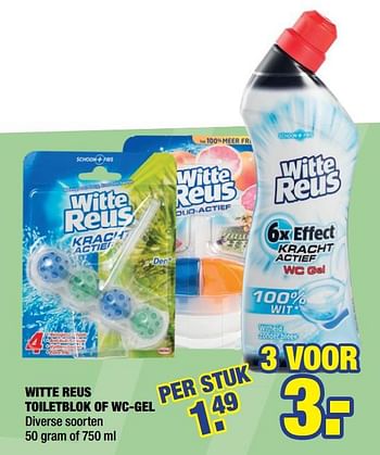 Promotions Witte reus toiletblok of wc-gel - Witte reus - Valide de 10/09/2018 à 23/09/2018 chez Big Bazar