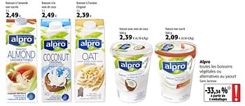 Promotions Alpro toutes les boissons végétales ou alternatives au yaourt - Alpro - Valide de 12/09/2018 à 25/09/2018 chez Colruyt