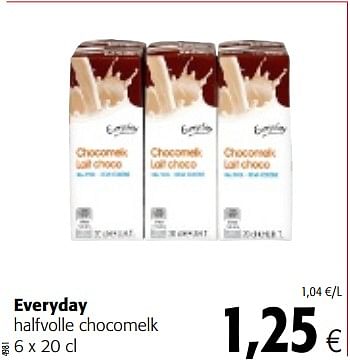 Promoties Everyday halfvolle chocomelk - Everyday - Geldig van 12/09/2018 tot 25/09/2018 bij Colruyt