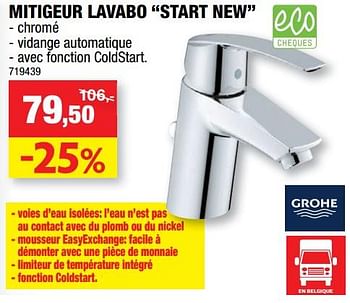 Promotions Mitigeur lavabo start new - Grohe - Valide de 12/09/2018 à 23/09/2018 chez Hubo