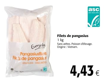 Promotions Filets de pangasius - Everyday - Valide de 12/09/2018 à 25/09/2018 chez Colruyt
