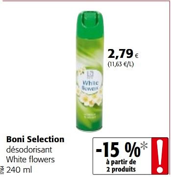 Promotions Boni selection désodorisant white flowers - Boni - Valide de 12/09/2018 à 25/09/2018 chez Colruyt