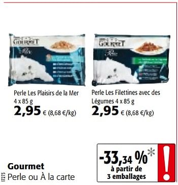 Promotions Gourmet perle ou à la carte - Purina - Valide de 12/09/2018 à 25/09/2018 chez Colruyt