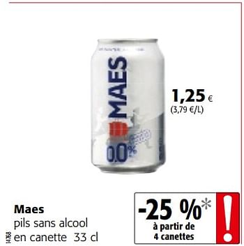 Promotions Maes pils sans alcool - Maes - Valide de 12/09/2018 à 25/09/2018 chez Colruyt
