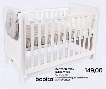 Promoties Babybed sven indigo white - Bopita - Geldig van 18/09/2018 tot 23/10/2018 bij Supra Bazar