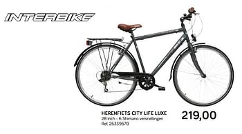 Promoties Herenfiets city life luxe - Interbike - Geldig van 18/09/2018 tot 23/10/2018 bij Supra Bazar